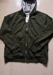 Olive Green Zip Up Hoodie
