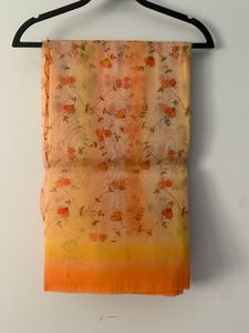 Orange Floral Saree
