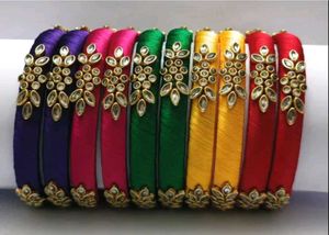 Colorful Silk Thread Bangles 5 pair