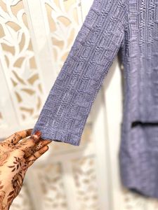 Stylish Textured Open Front Jacket A