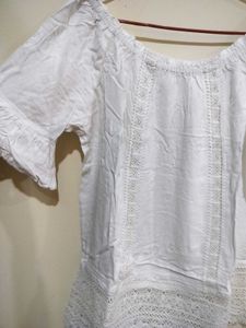 White Lace Off-Shoulder Top