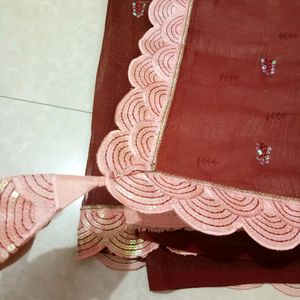 Saree Organza Shimmer Cutwork