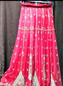 Red bridal Lancha net 3 pieces Koti,Lehenga,Dupatt