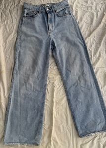 H&amp;M Wide Leg High Waist Denim Jeans