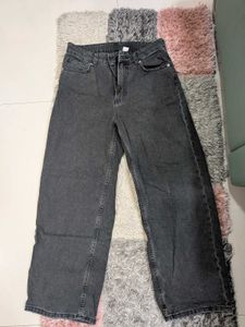 Grey Wide Leg Jeans