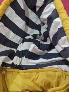 Yellow Puffer Vest with Hood