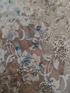 White Floral Net Top With Lining