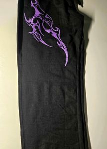 Harem Black Graphic Print Sweatpants