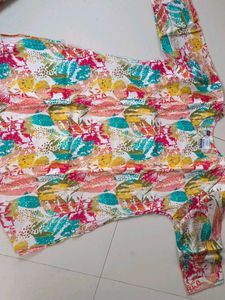 Colorful Leaf Print Cord Set