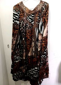 STYLESTONE pleated Snake Print Maxi Skirt