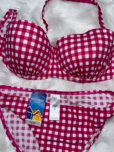 Pink Gingham Bikini Set