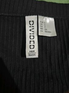 Black Ribbed Long Sleeve Top