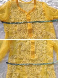💛Lucknowi Work With Gota Patti Chikankari Kurta