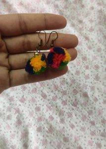 Colorful Pom-Pom Earrings