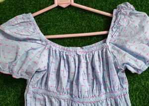 Cute light Blue Crop Top