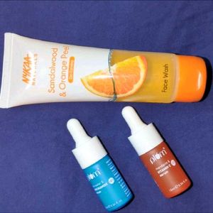 Plum Serums And Nykaa Facewash Combo