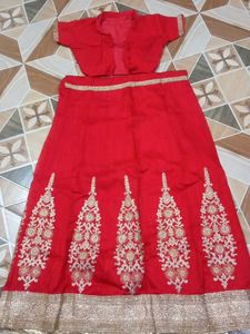 Red Embroidered Lehenga Choli