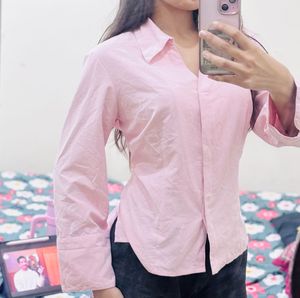 pastel pink shirt top