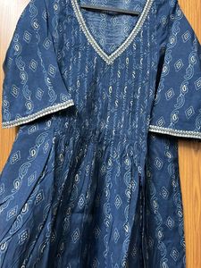 Kurtha - Navy &amp; Silver Print