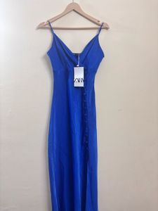 Zara Blue Satin Dress