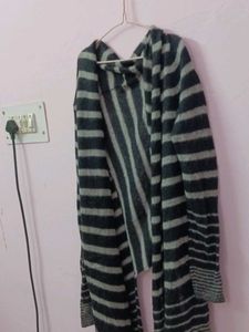 Striped Open Cardigan(woolen Shrug)