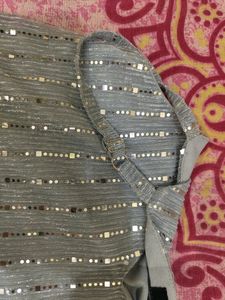 Light Blue Sequins Top