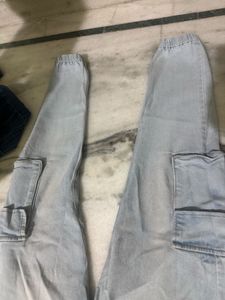 Light Wash Cargo Jeans
