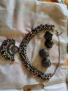 Silver Jhumka Earrings