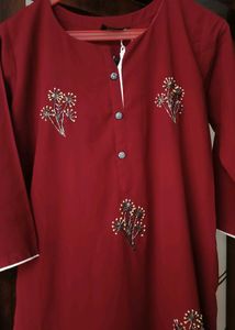 New Kurti With Beads Work