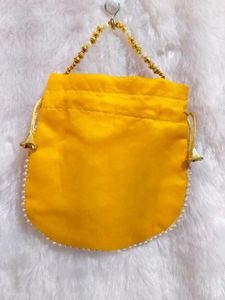 Yellow And Pink Potli Embroidery Design