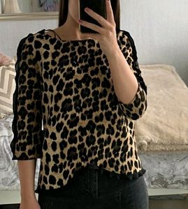 Zara Tan And Black Blouse