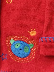 Cute Red Bear Embroidered Jacket