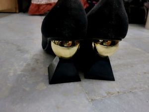 Macy Alfani&#39;s First Copy Golden Ball Bottom Heels