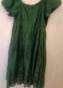 Convertible Off Shoulder Tiered Green Dress