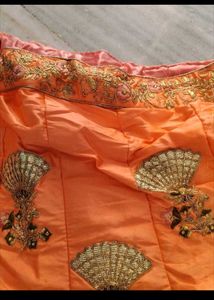 Peach Embroidered Lehenga choli