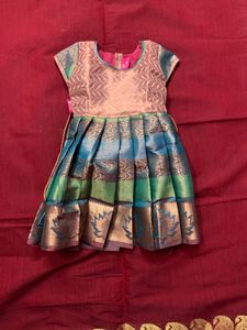 Baby Girl Traditional Frock - Coral Pavadai Sattai