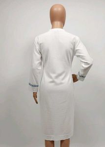 Elegant Embroidered White Kurti