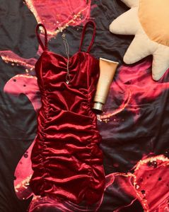 Red Velvet Mini Bodycon Dress