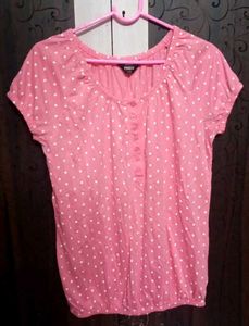 Pink Polka Dot Top