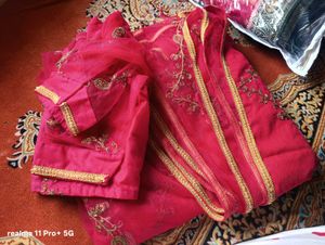 Pink Embroidered Saree