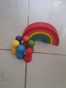 Rainbow And Shapes Wooden Toys