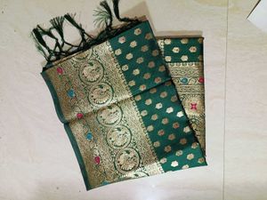 Elegant Blue Banarasi  Silk Saree