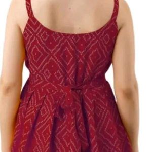 Maroon Printed Top