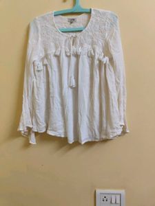 White Embroidered Top
