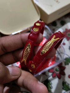 Red &amp; Gold Bangles