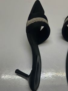 Black Heels with Rhinestones