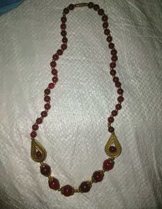 Vintage Red Beaded Necklace