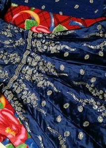 Satin Embroidery Anarkali Kurta