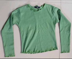 Cute Green Long Sleeve Top