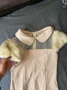 Cute Faux Fur Collar Dress